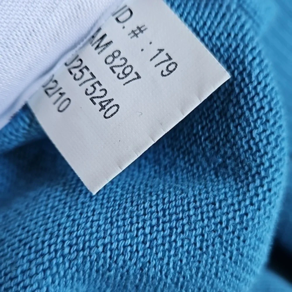 Ashworth Blue Knit V Neck Lightweight‎ Pima Cotton Golf Sweater Sz XL